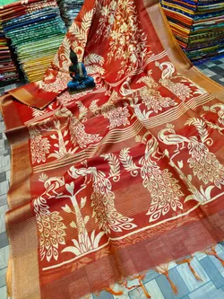 Beautifully Crafted Jaisree Silk Screen Print Saree Collection – Bhagalpuri Print